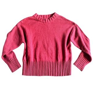 NWT GAP Womens Red Crewneck Sweater Ribbed Trim Long Sleeve Retails $80 Size L